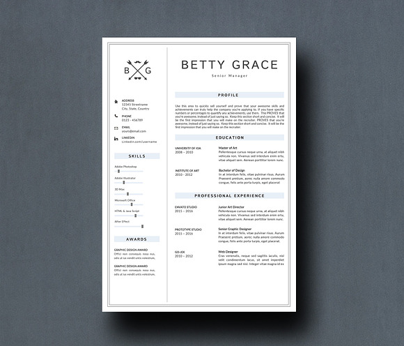 Creative Resume Template in Letter Templates - product preview 1