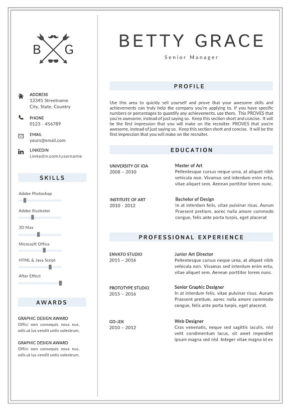 Creative Resume Template in Letter Templates - product preview 7