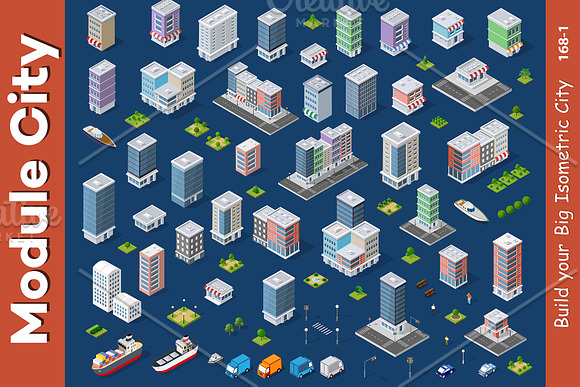 City isometric constructor in Illustrations - product preview 3