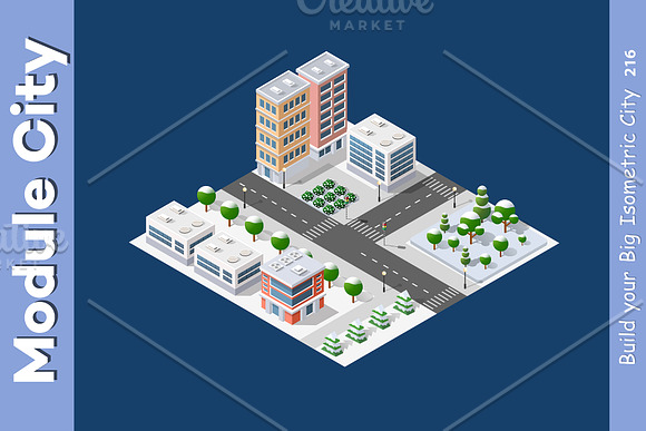 City isometric constructor in Illustrations - product preview 11