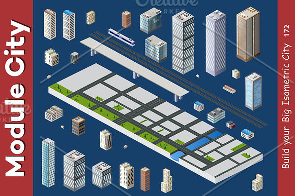 City isometric constructor in Illustrations - product preview 14