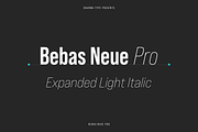 Bebas Neue Pro - Exp Light Italic