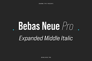 Bebas Neue Pro - Exp Middle Italic