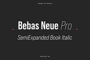 Bebas Neue Pro - SmE Book Italic