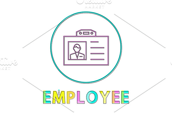 Employee Name Badge Circle Icon