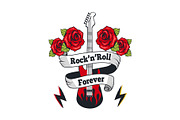 Rock-n-Roll Forever Guitar Vector