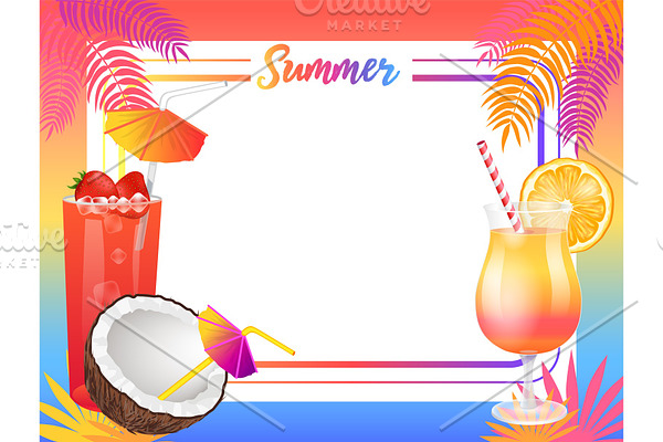 Summer Beach Party Banner, Vector