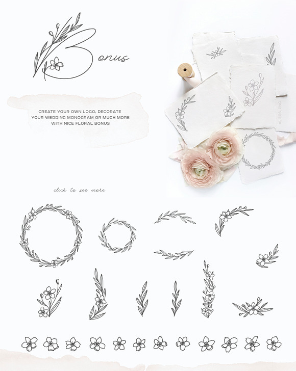 Spring Vibes. Floral Font + Frames in Twitter Fonts - product preview 7