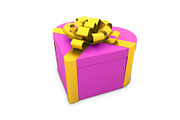 heart shaped gift box with ribbon