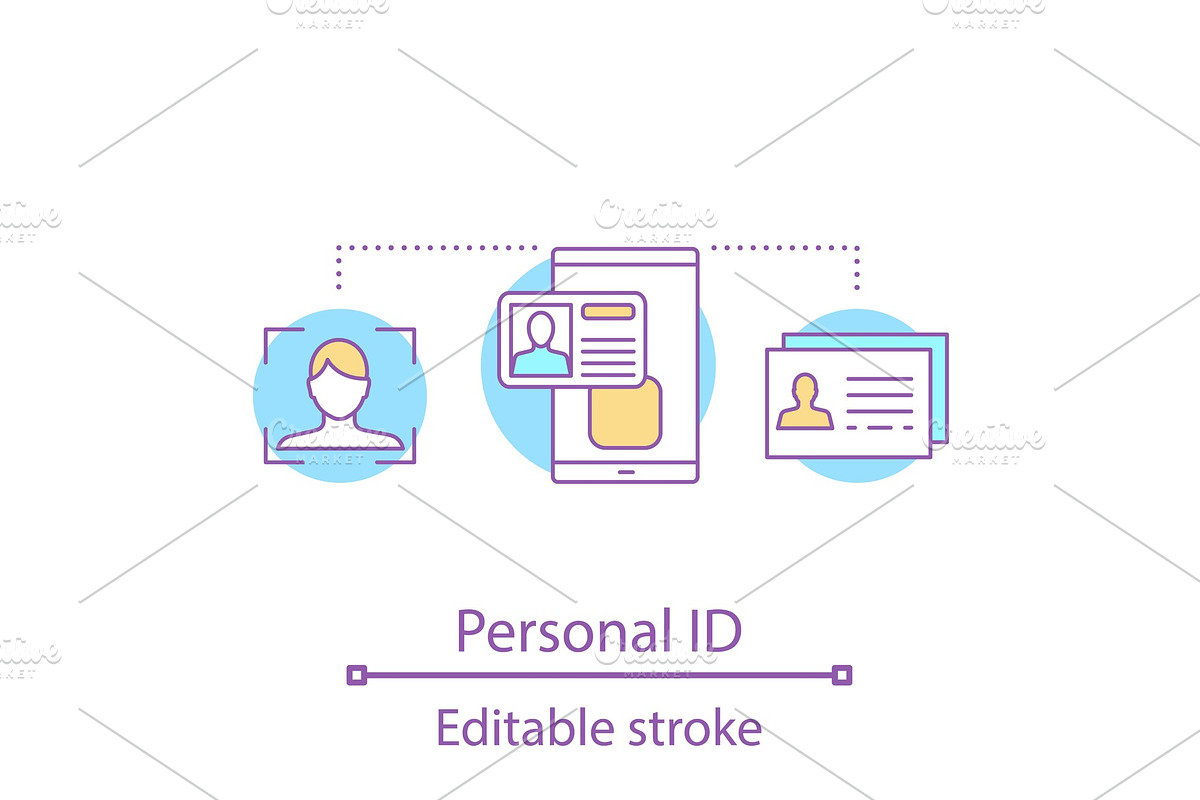 Personal ID concept icon in Icons - product preview 8