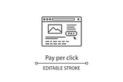 Pay per click linear icon
