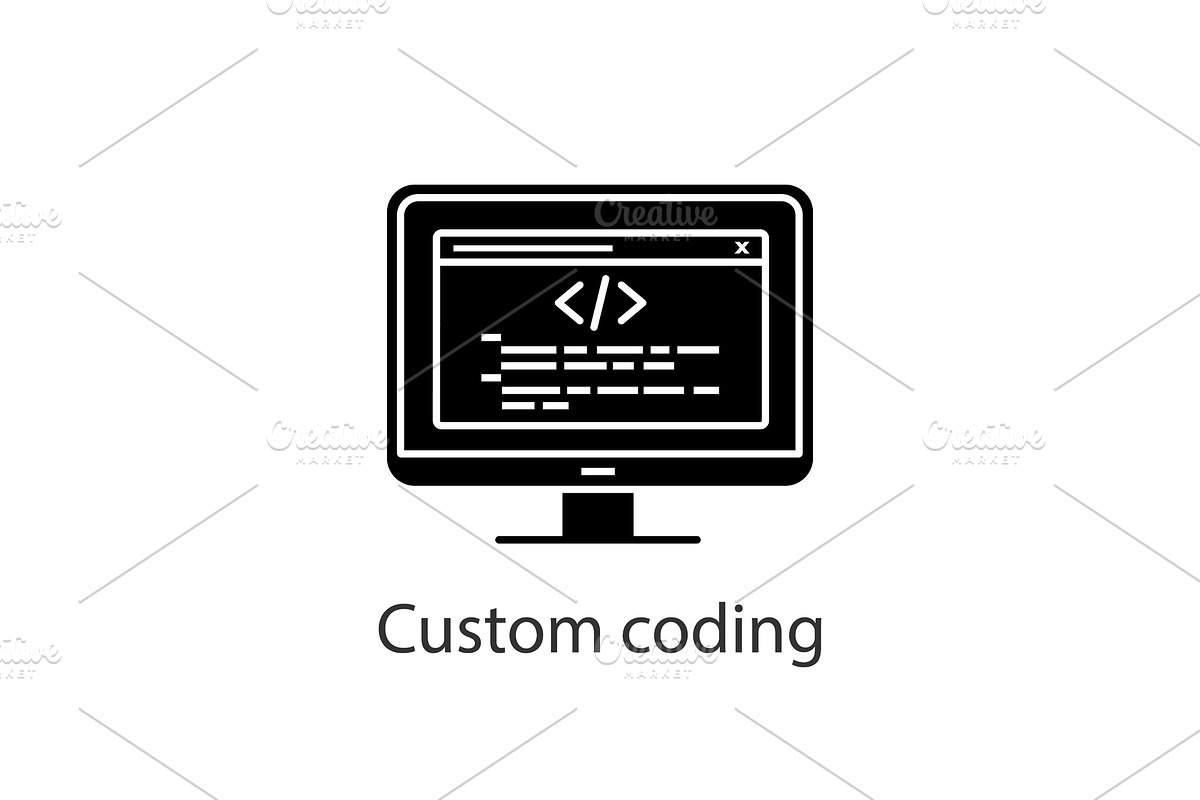 Custom coding glyph icon in Icons - product preview 8