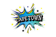 Cape Town Comic Text in Pop Art