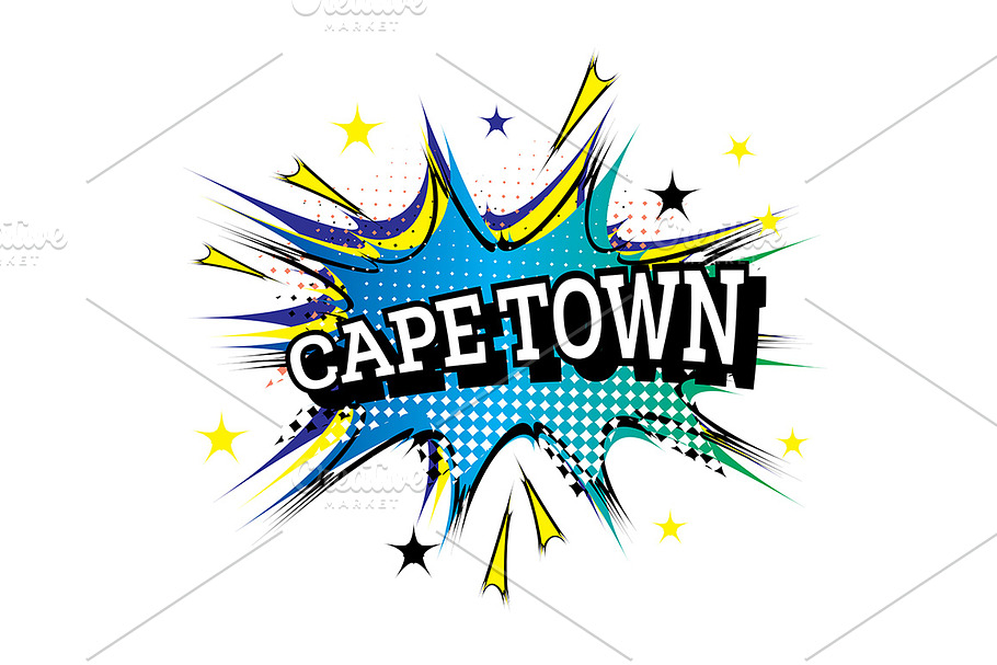 Cape Town Comic Text in Pop Art