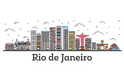 Outline Rio de Janeiro Brazil City