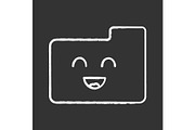 Smiling folder chalk icon