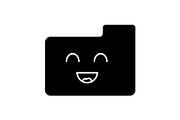 Smiling folder glyph icon