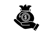 Venture capital glyph icon
