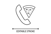 Pizza delivery call linear icon