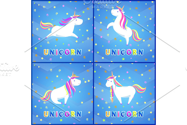 Girlish Unicorn with Rainbow Mane