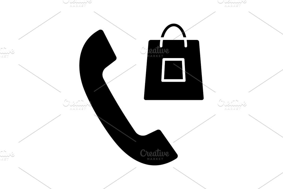 Order confirmation call glyph icon in Icons - product preview 8
