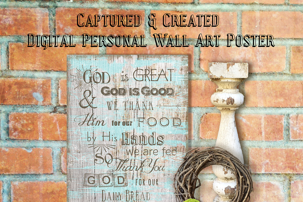 Wall Art Poster- God Is Great- Wood in Objects - product preview 8