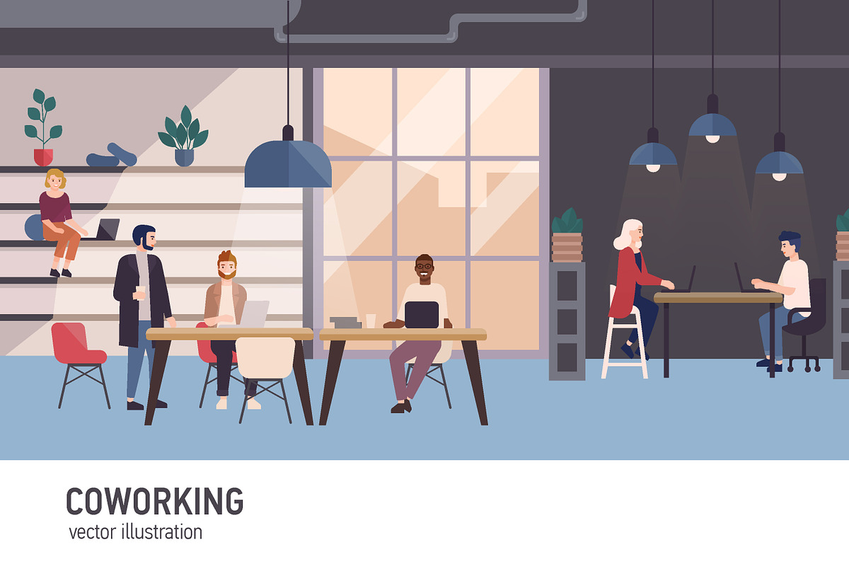 Coworking space illustration in Illustrations - product preview 8