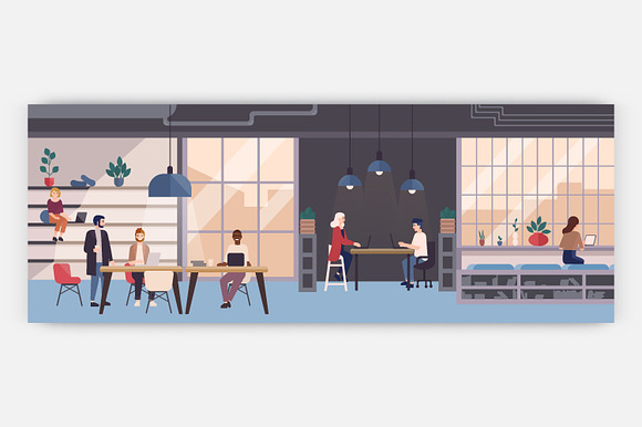 Coworking space illustration in Illustrations - product preview 1