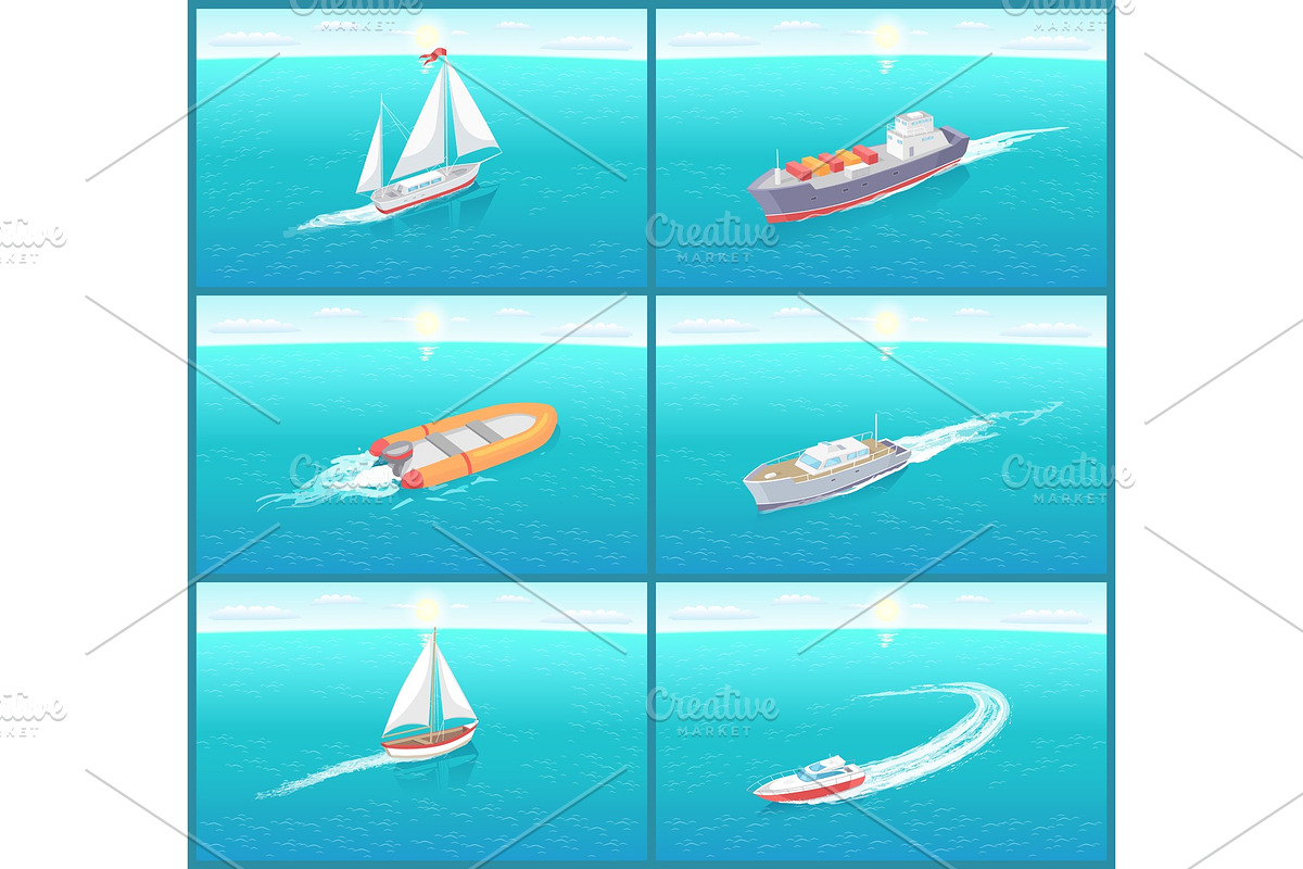 Water Transport Sailing Ship Variety in Illustrations - product preview 8