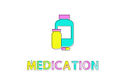 Medication Bottles Poster Vector