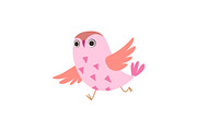 Cute Pink Owlet Running, Adorable