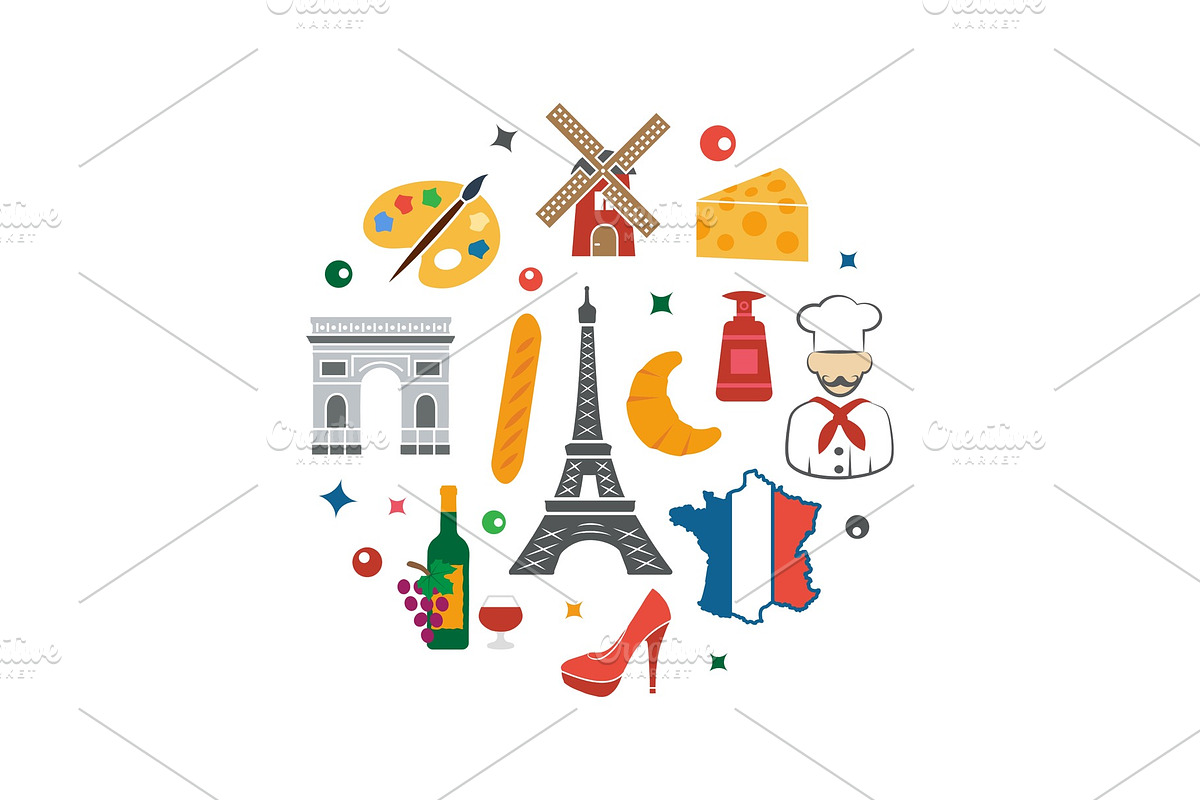 FRANCE Illustration with icons in Illustrations - product preview 8