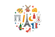 FRANCE Illustration with icons