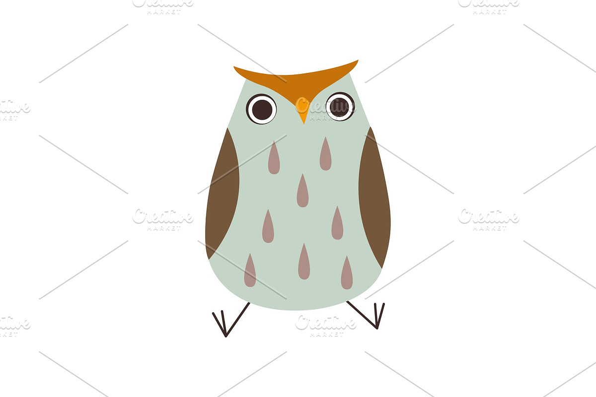 Cute Owlet Sitting, Adorable Owl in Illustrations - product preview 8