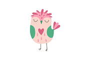 Sweet Pink Owlet, Adorable Owl Bird