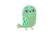 Cute Owlet, Adorable Green Owl Bird
