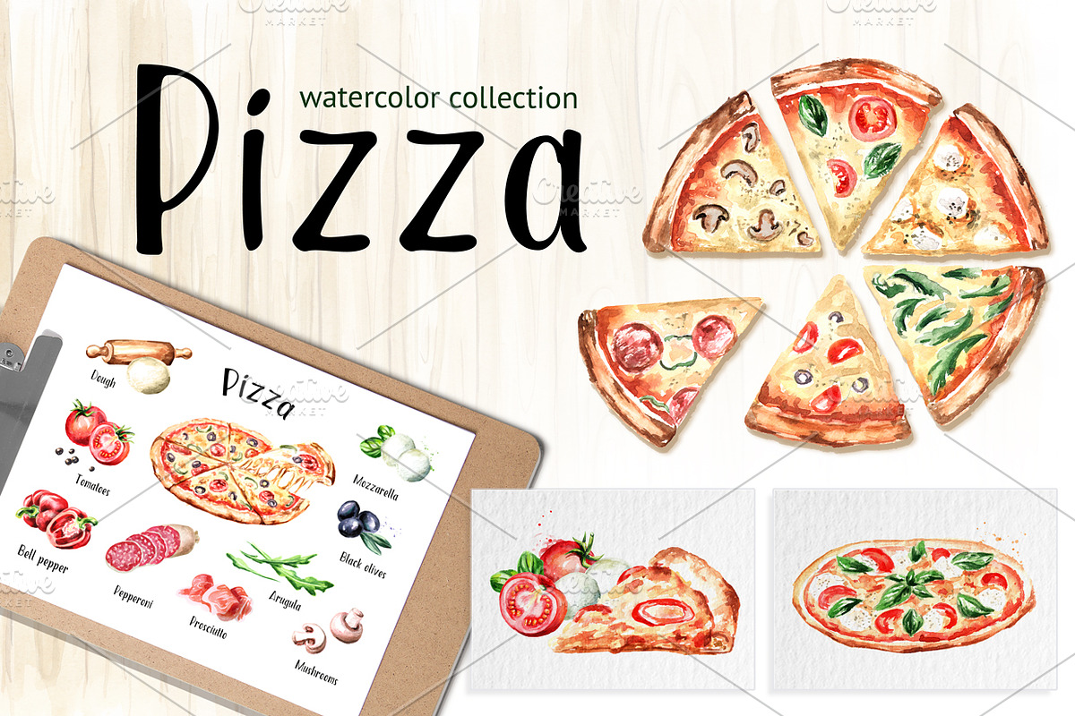 Pizza in Illustrations - product preview 8