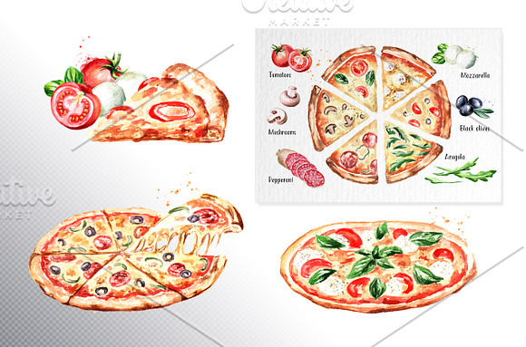 Pizza in Illustrations - product preview 1