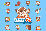 Frizzy Pig Sticker