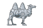 Mechanical camel animal color sketch