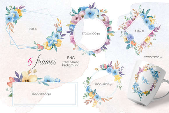Blooming Spring Watercolor Flowers in Illustrations - product preview 2