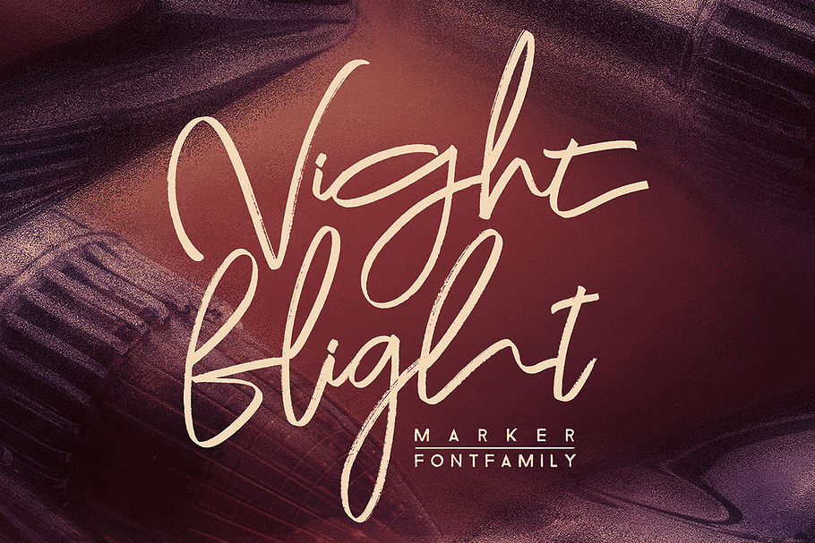 Night Flight Marker Brush Font
