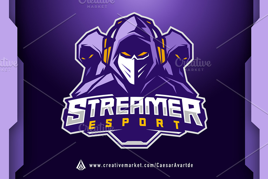Streamer Esport Logo Template in Logo Templates - product preview 8
