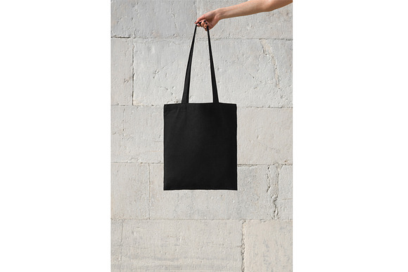 Black and white tote bag in Product Mockups - product preview 2