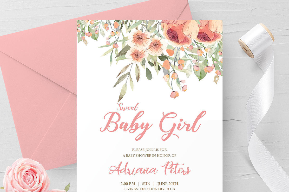 EDITABLE Baby Shower Invitation in Card Templates - product preview 8