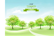 Nature summer countryside landscape