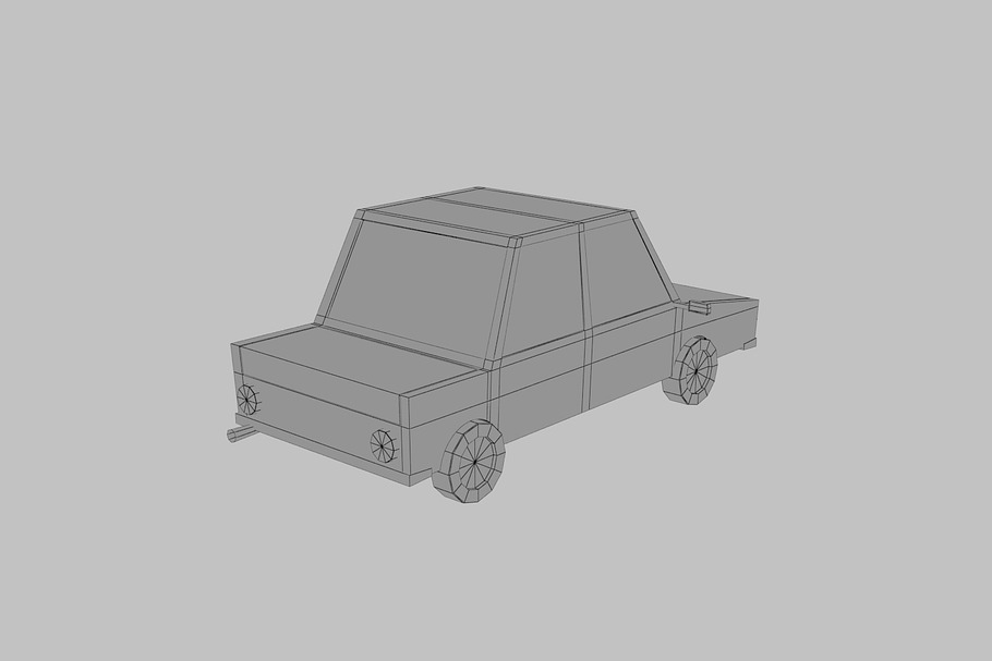 Car Low Poly simple cartoon in Vehicles - product preview 8