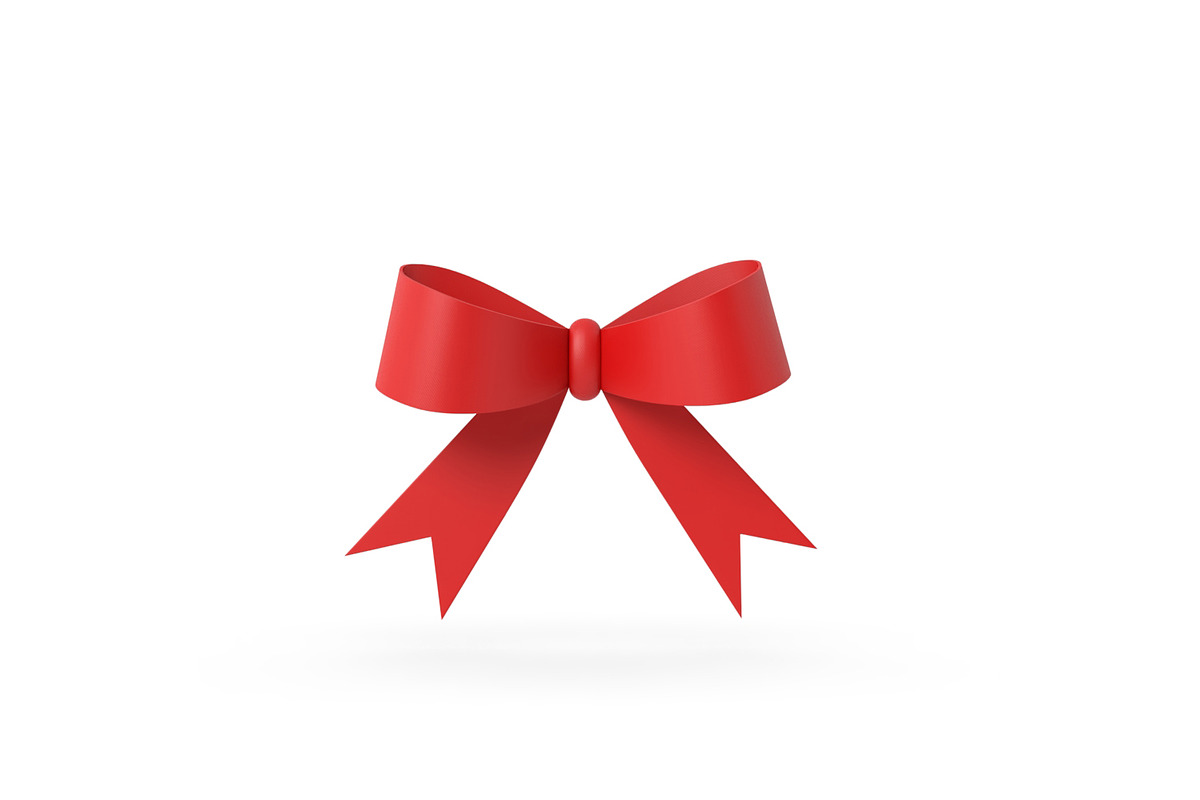 Gift ribbon red simple cartoon in Objects - product preview 8