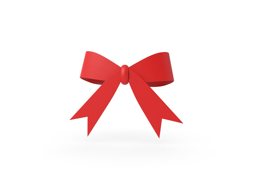 Gift ribbon red simple cartoon in Objects - product preview 1