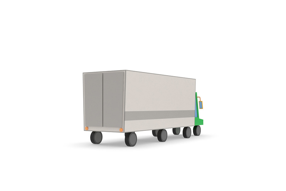 Truck lorry vehicle low poly simple in Vehicles - product preview 3